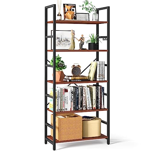 Yoobure 5 Tier Bookshelf - Tall Book Shelf Modern Bookcase for...