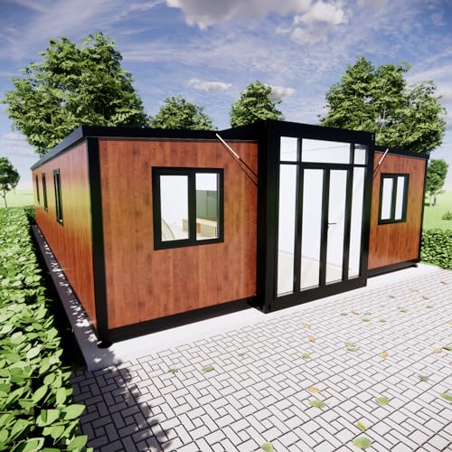 Feekercn 40FT Tiny House to Live in,Portable Prefab House with 3...