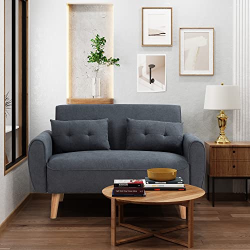 Shintenchi 47' Small Modern Loveseat Couch Sofa, Fabric Upholstered...