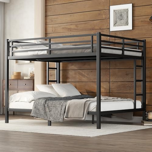 Bellemave Bunk Bed Queen Over Queen, Heavy Duty Metal Bunk Bed Frame,...