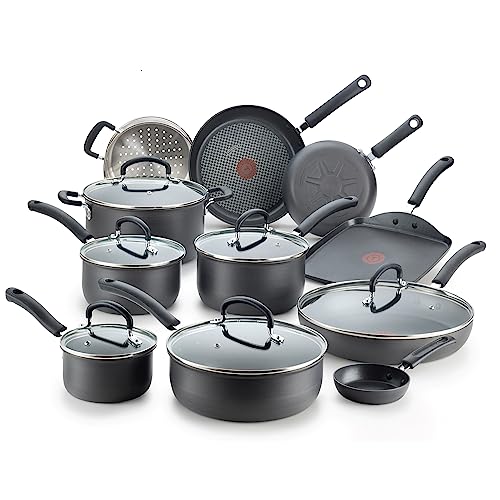 T-fal Ultimate Hard Anodized Nonstick Cookware Set 17 Piece, Oven...