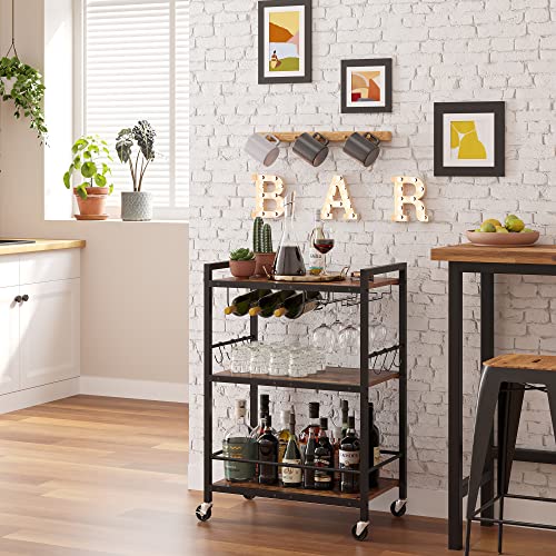 TUTOTAK Bar Cart, Serving Cart for Home, Microwave Cart, Drink Cart,...