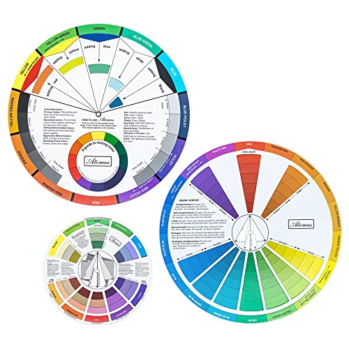 Mcbazel 3 Pieces Color Mixing Guides Wheel, Paint Mixing Learning...