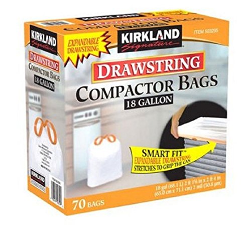 Kirkland Signature Compactor Bags 18 Gallon Smart Fit Gripping...