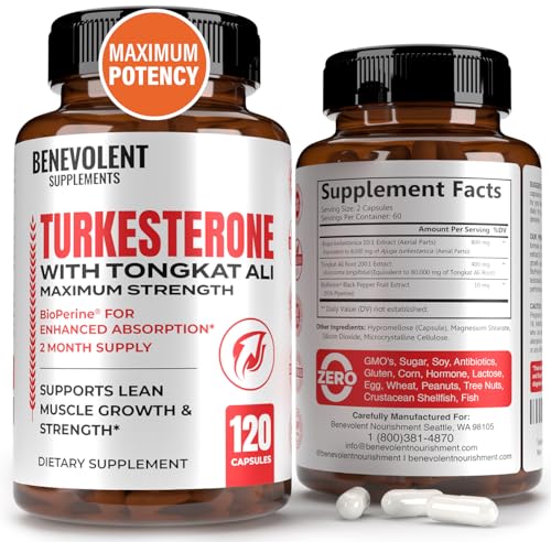 Turkesterone 8,000mg [Highest Purity] + BioPerine® for High...