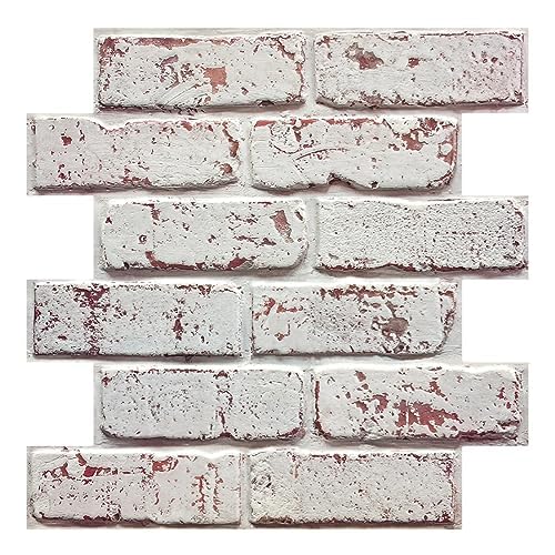 Commomy 10 Pcs 3D Faux Brick Wall Panels -11.8'X11.8' Small Size Thin...