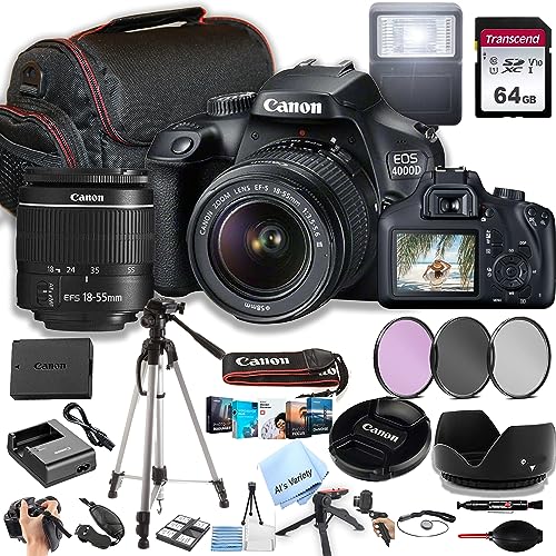Canon EOS 4000D / Rebel T100 DSLR Camera w/EF-S 18-55mm F/3.5-5.6 Zoom...