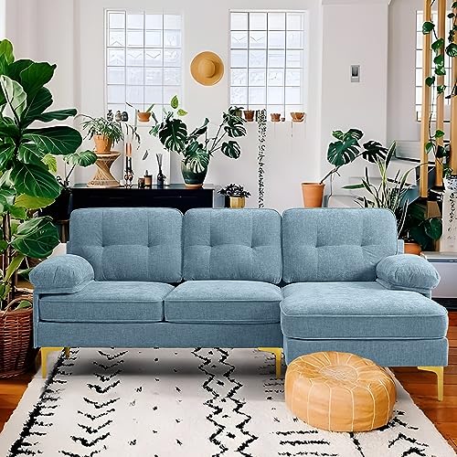 YuuYee 82' Modern Couch w/Chaise, L Shaped Sofa Reversible, Chenille...