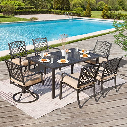 Domi 7 Pieces Patio Dining Sets All-Weather Metal Outdoor Modern...