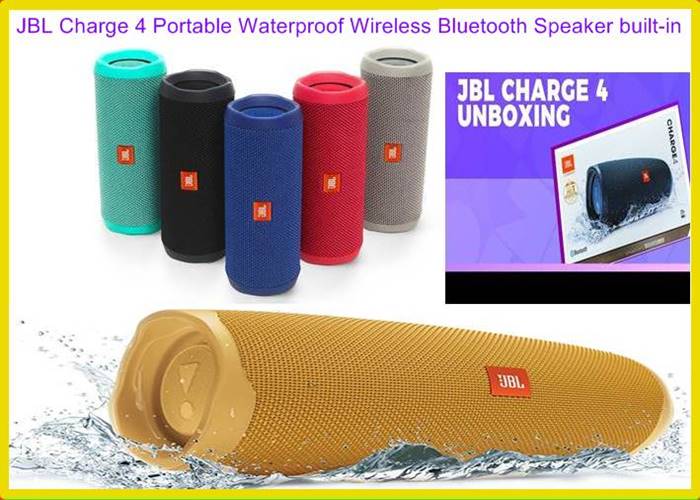 JBL Charge 4 Portable Waterproof Wireless Bluetooth Speaker built-in